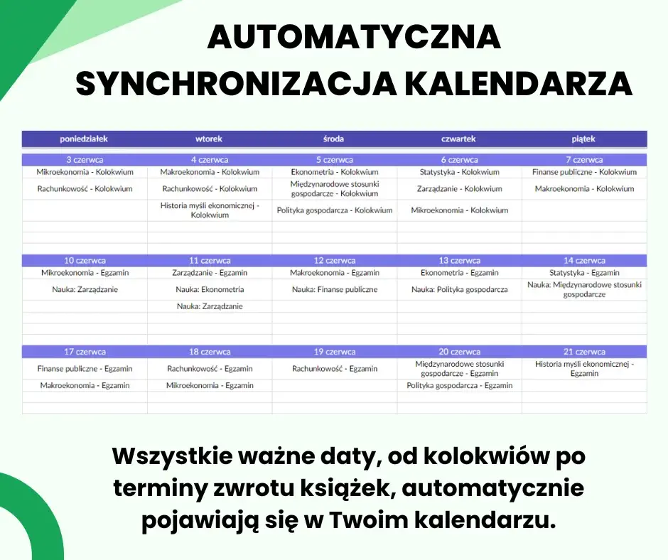 Planer Studenta - kalendarz