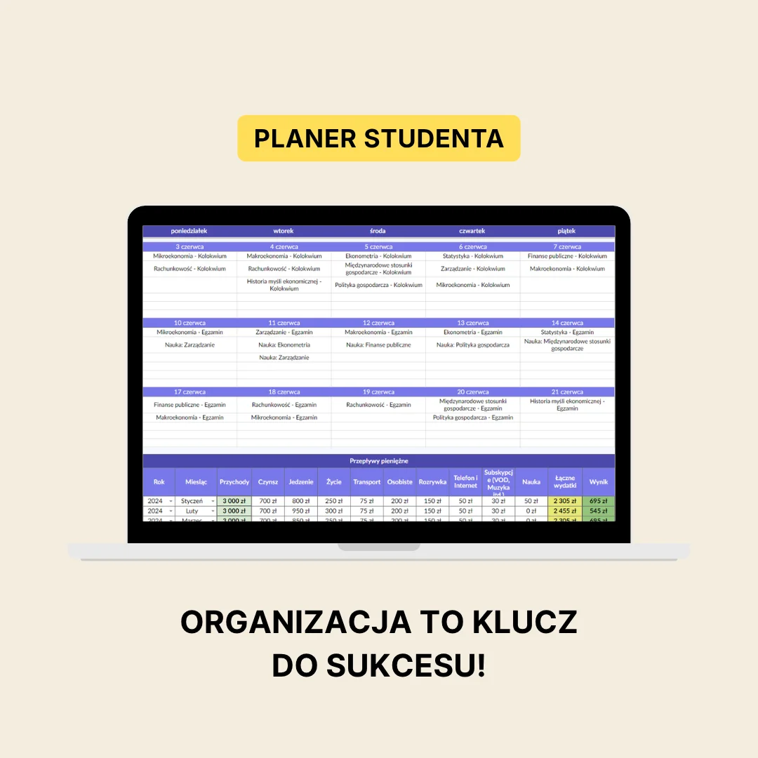 Planer Studenta - Arkusz Google