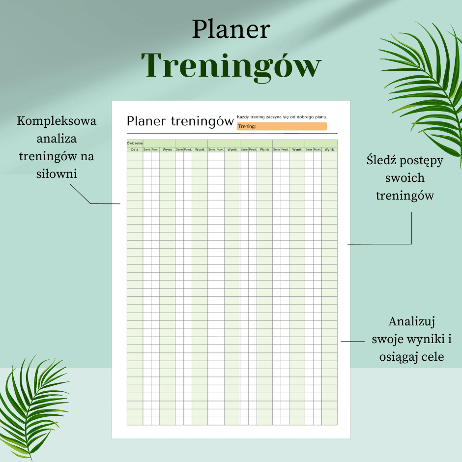 Planer treningowy do druku - Szablon PDF