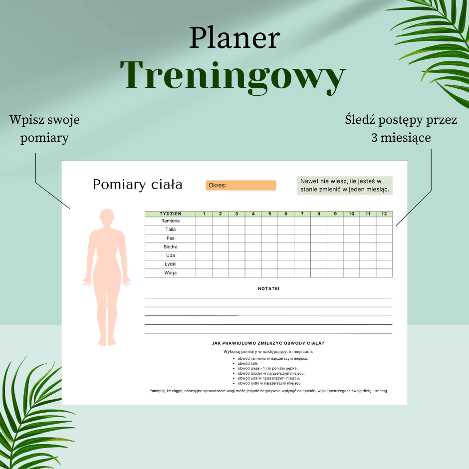 Planer treningowy do druku - Szablon PDF