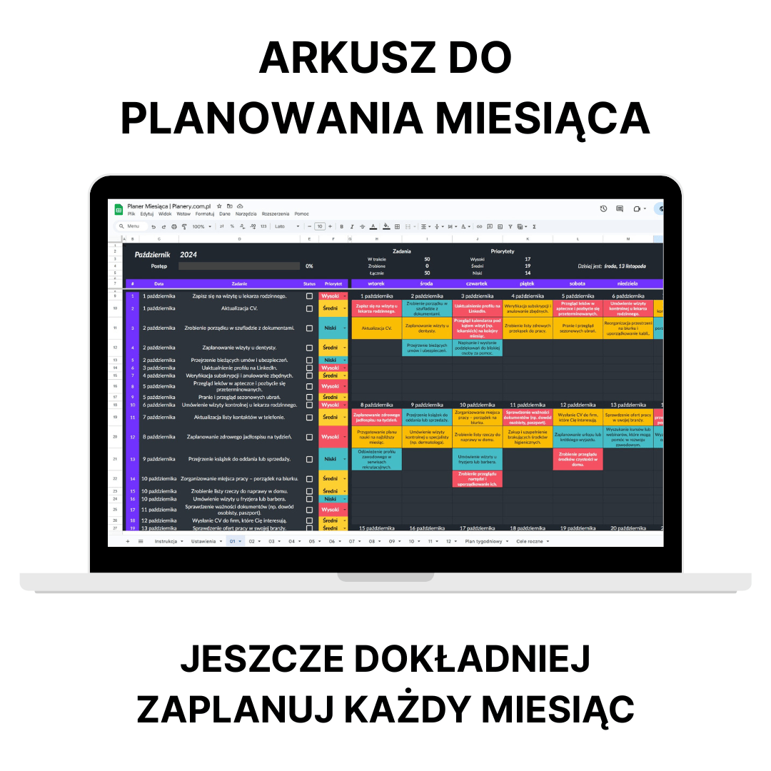 planer tygodnia online - kalendarz
