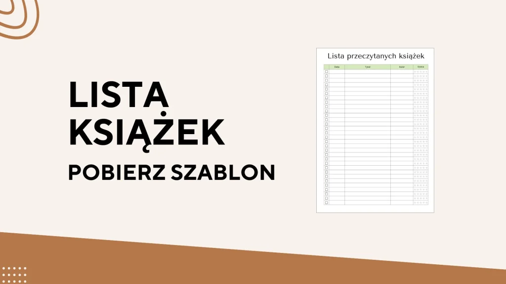Dziennik przeczytanych książek do wydrukowania