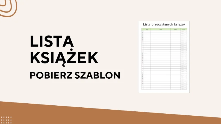 Dziennik przeczytanych książek do wydrukowania