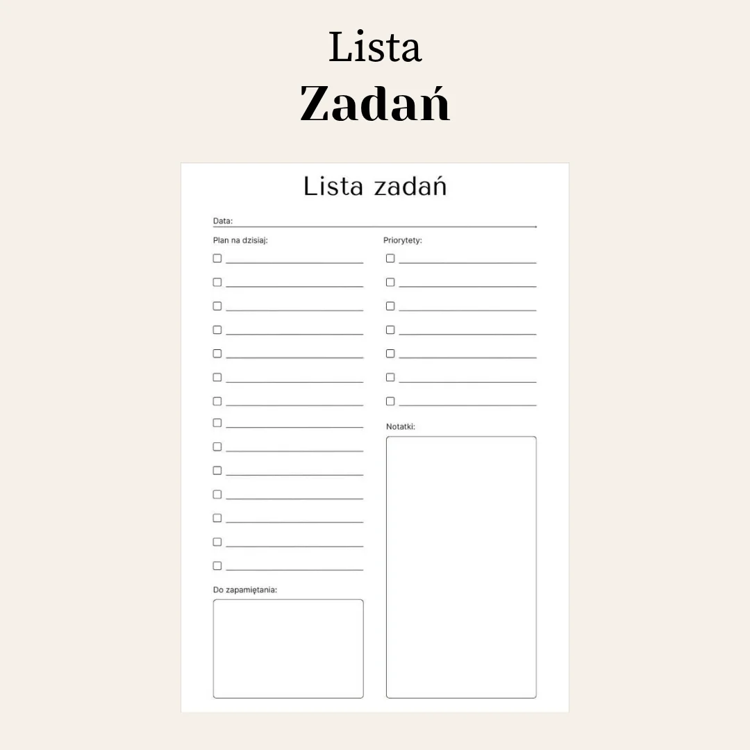 Lista zadań do druku