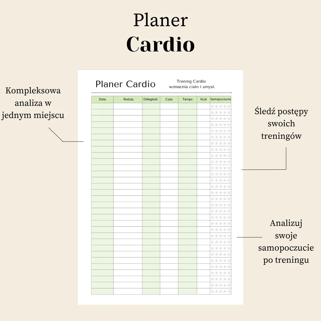 Planer cardio do druku