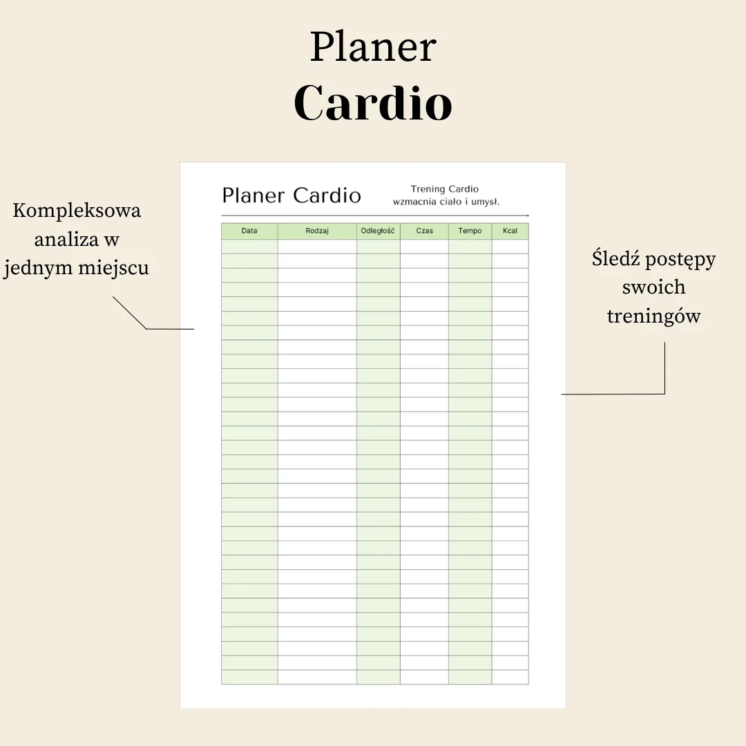Planer cardio do wydruku