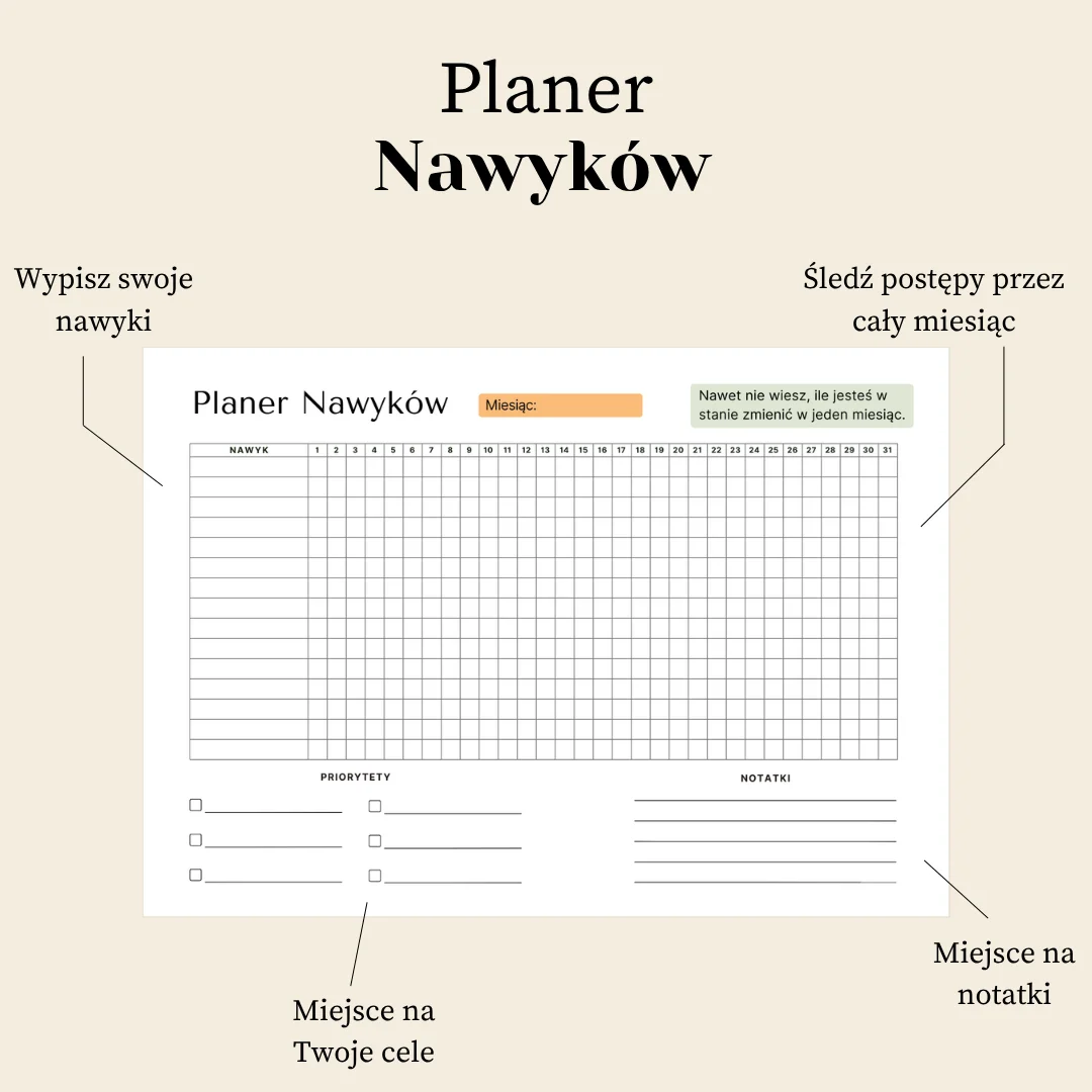 Planer nawyków pdf do druku