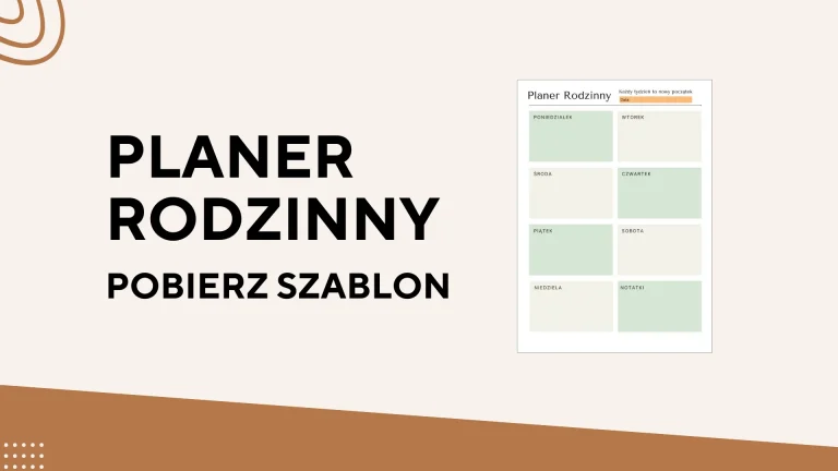 Rodzinny planer tygodniowy do wydrukowania