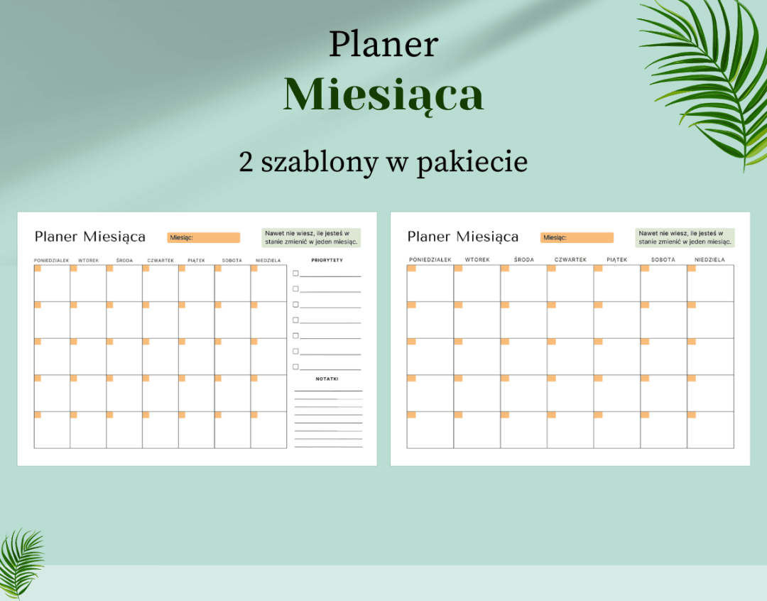 Planer miesiąca do druku Planer miesiąca do druku
