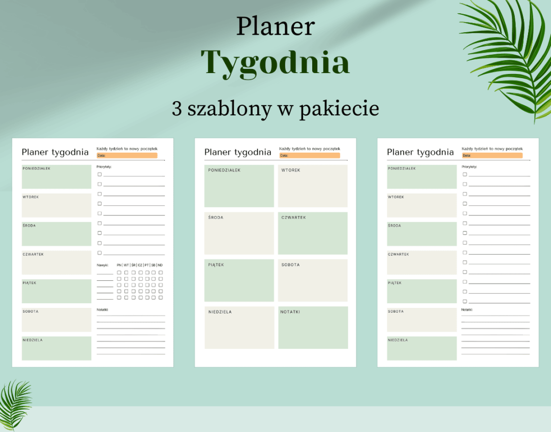 Planer tygodnia do druku Planer tygodnia do druku