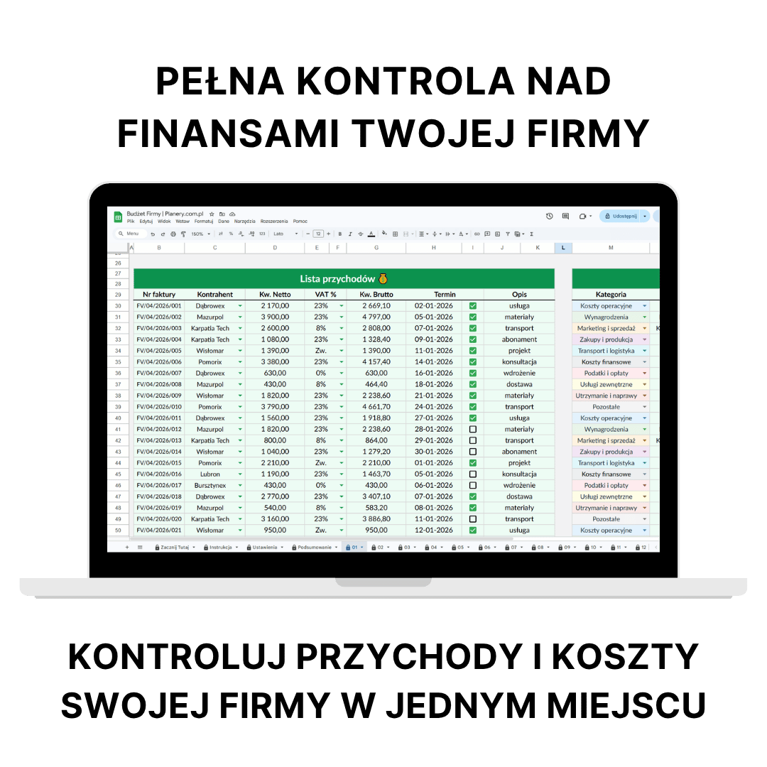 szablon budżetu firmy w excelu