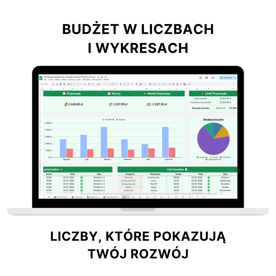 arkusz google do działalności nierejestrowanej