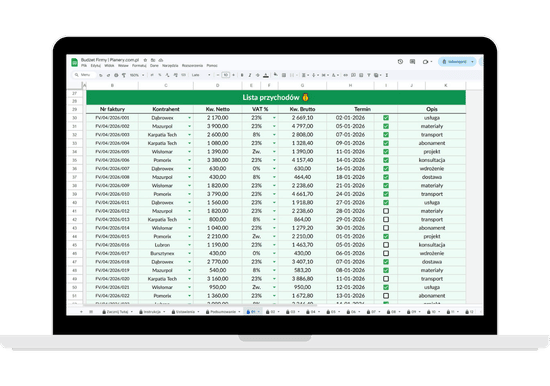 ewidencja przychodów firmy