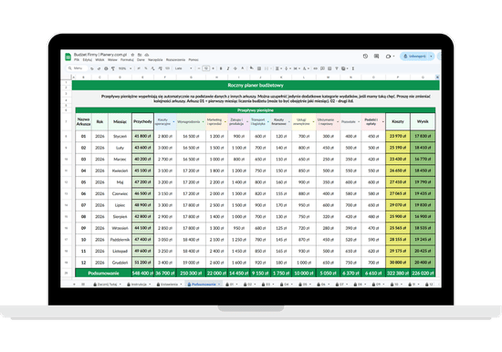 roczne podsumowanie finansów firmy
