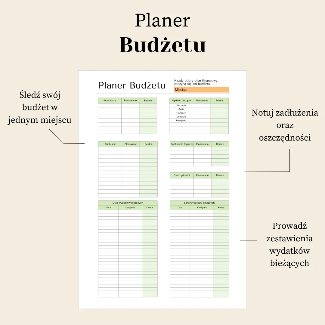 Planer budżetu do druku Planer budżetu do druku