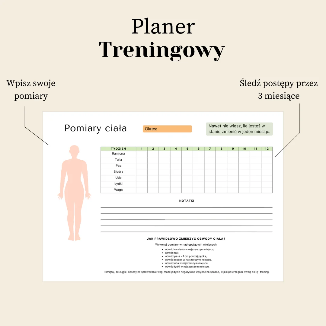 Planer treningowy do druku Planer treningowy do druku